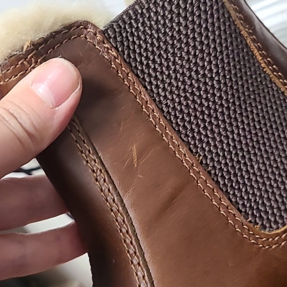 Dr Martens 2976 Leonore Butterscotch Faux Fur Lined Chelsea boots - Picture 7 of 11